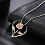 Jiaroswwei Necklace Rose Flower Shape Rust-proof Alloy Elegant Jewelry Necklace Supplies for Women